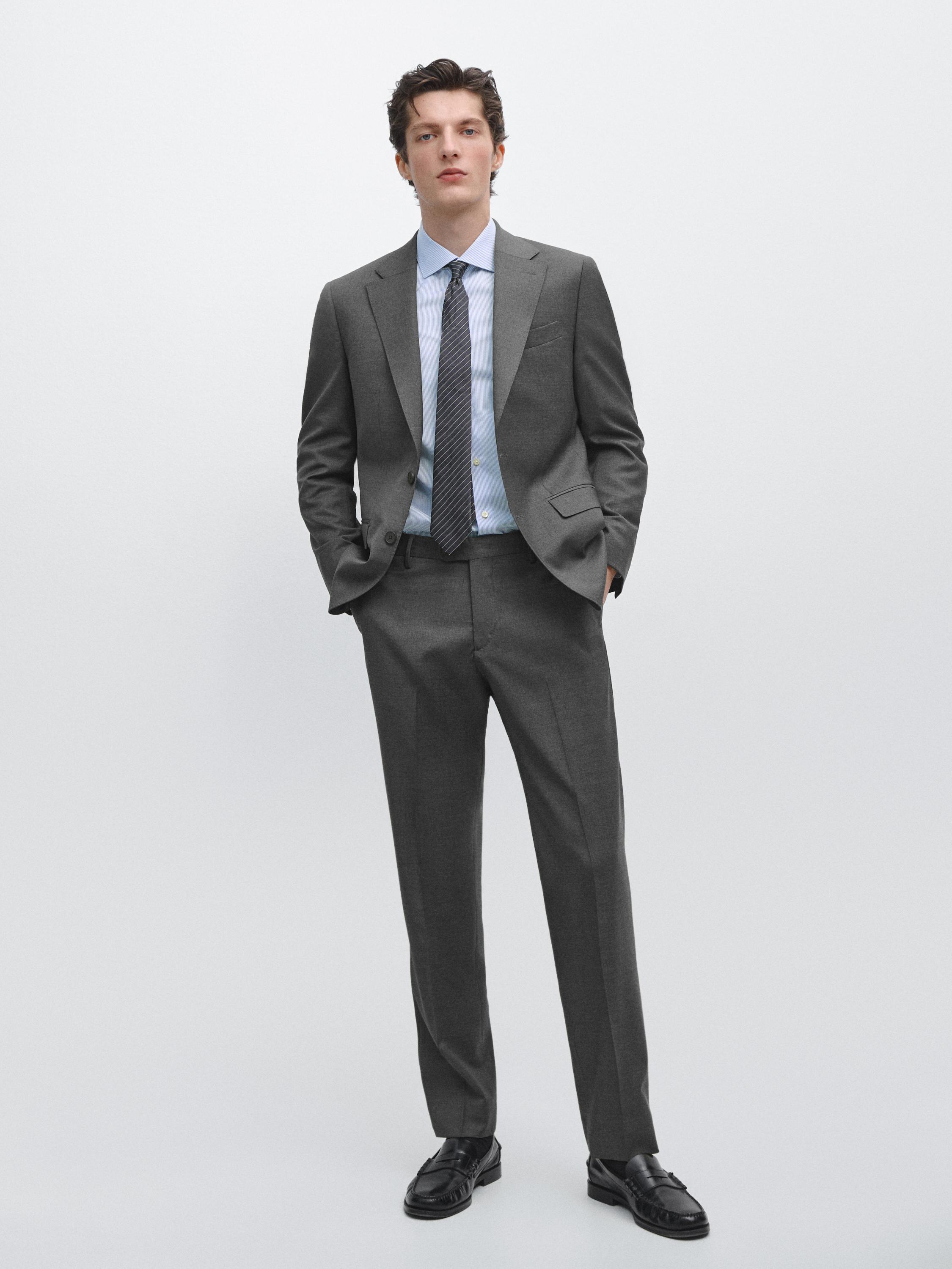 100% cool wool suit blazer — Gray