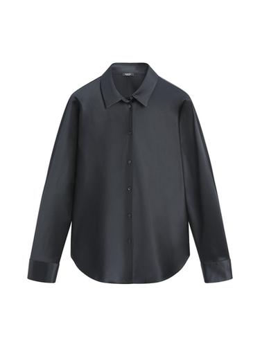 Chemisier fluide satiné - Bleu de Zara