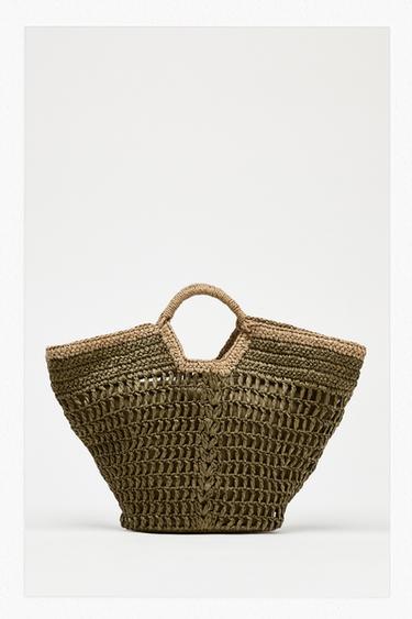 BRAIDED TOTE BAG - Green by Zara