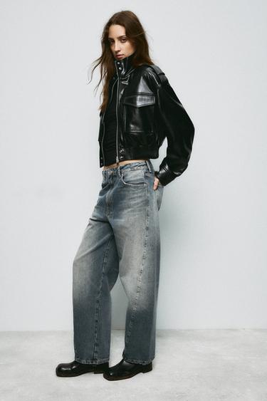 JEANS BALLOON TRF CINTURA ALTA - Azul-lavado da Zara