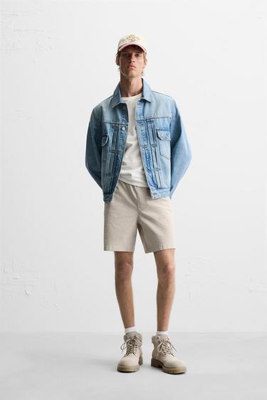 Zara RELAXED FIT SHORTS - taupe brown
