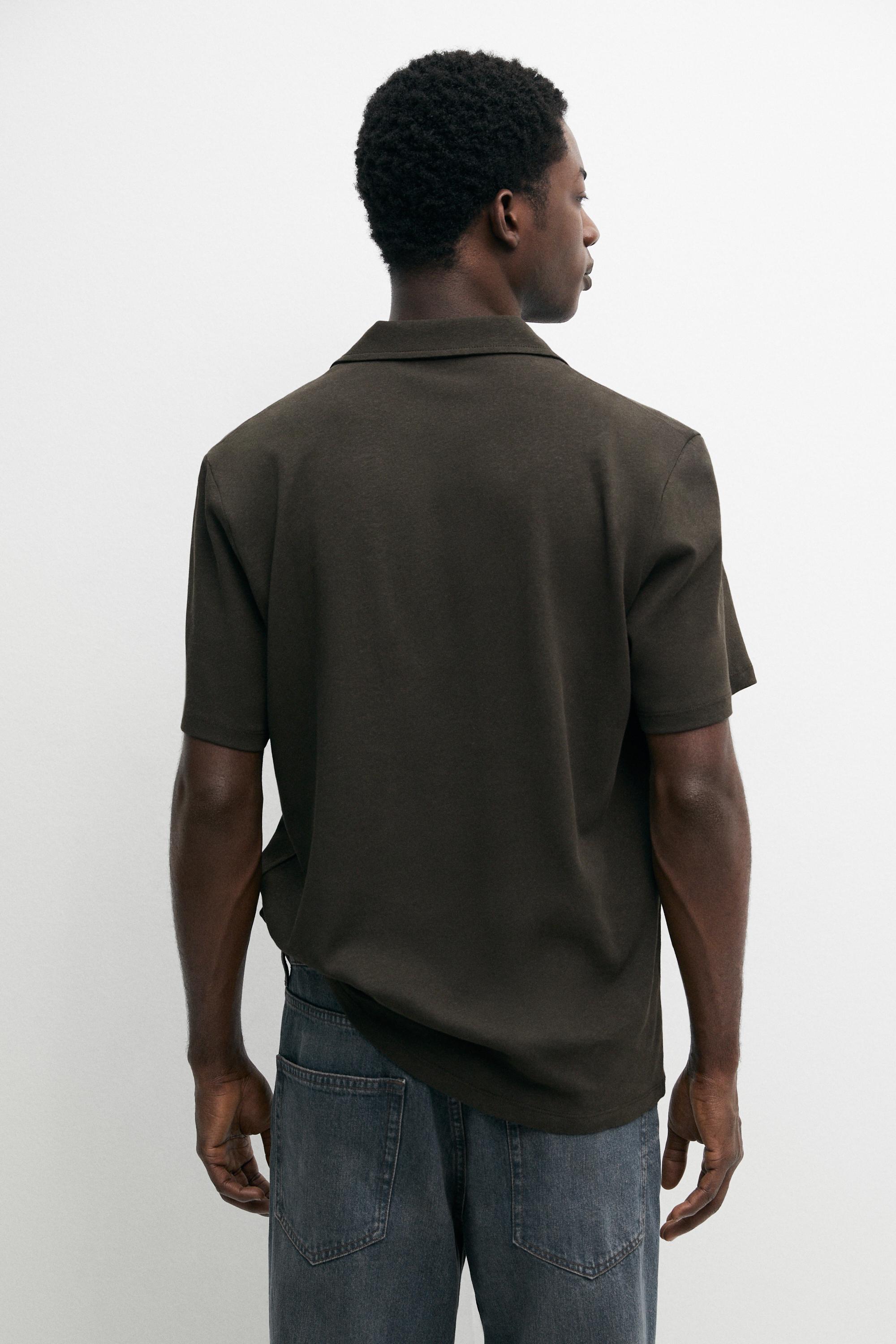 Chemise manches courtes lin coton