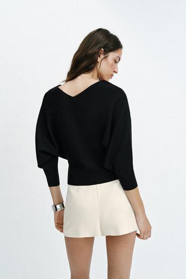 JUPE-PANTALON CROISÉE EN DENTELLE - Écru de Zara - Image 4