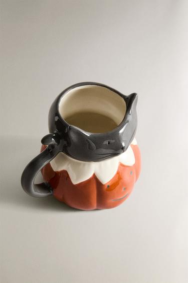 TASSE CÉRAMIQUE ENFANT CHAT HALLOWEEN - Gris de Zara - Image 1