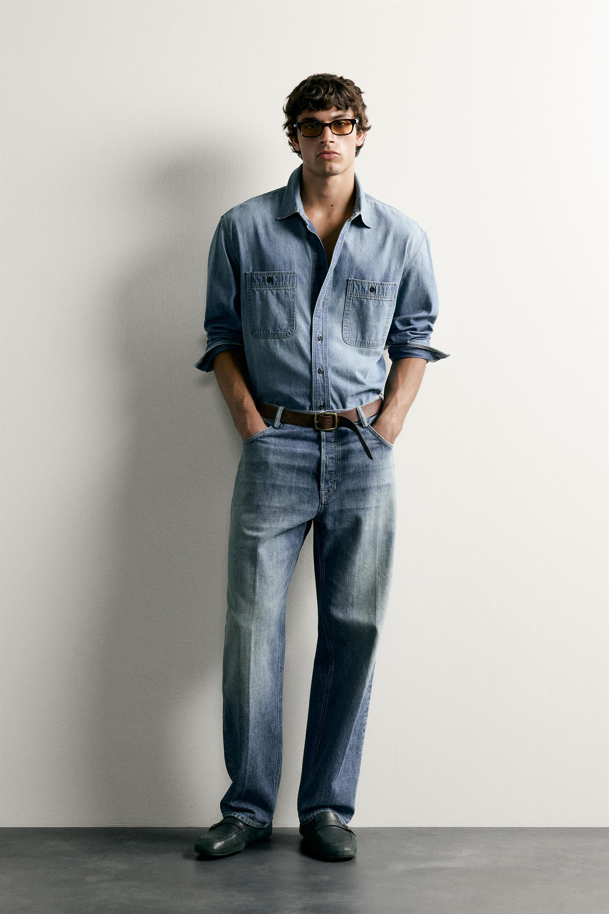 Мужские джинсы Zara RELAXED FIT PRESSED CREASE JEANS