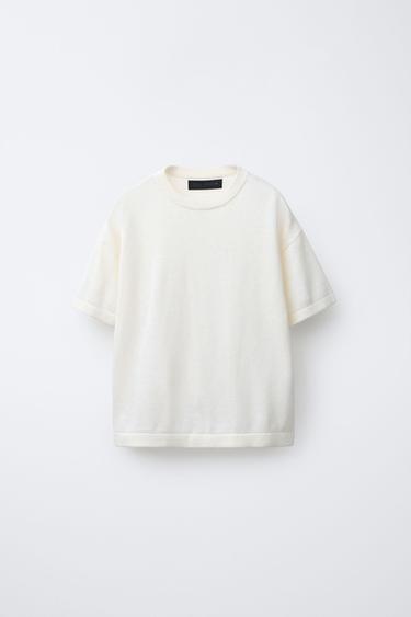 COTTON LINEN T-SHIRT - Ecru by Zara