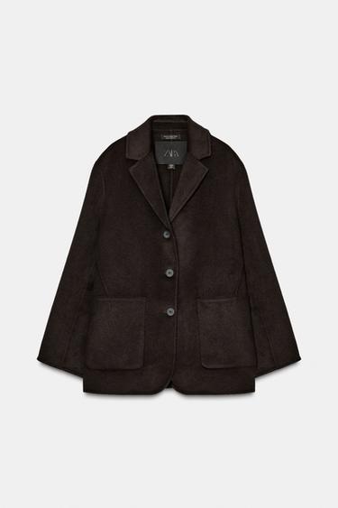 МИНИМАЛИСТИЧНЫЙ БЛЕЙЗЕР ИЗ СМЕСОВОЙ ШЕРСТИ — ZW COLLECTION — КОРИЧНЕВЫЙ от Zara