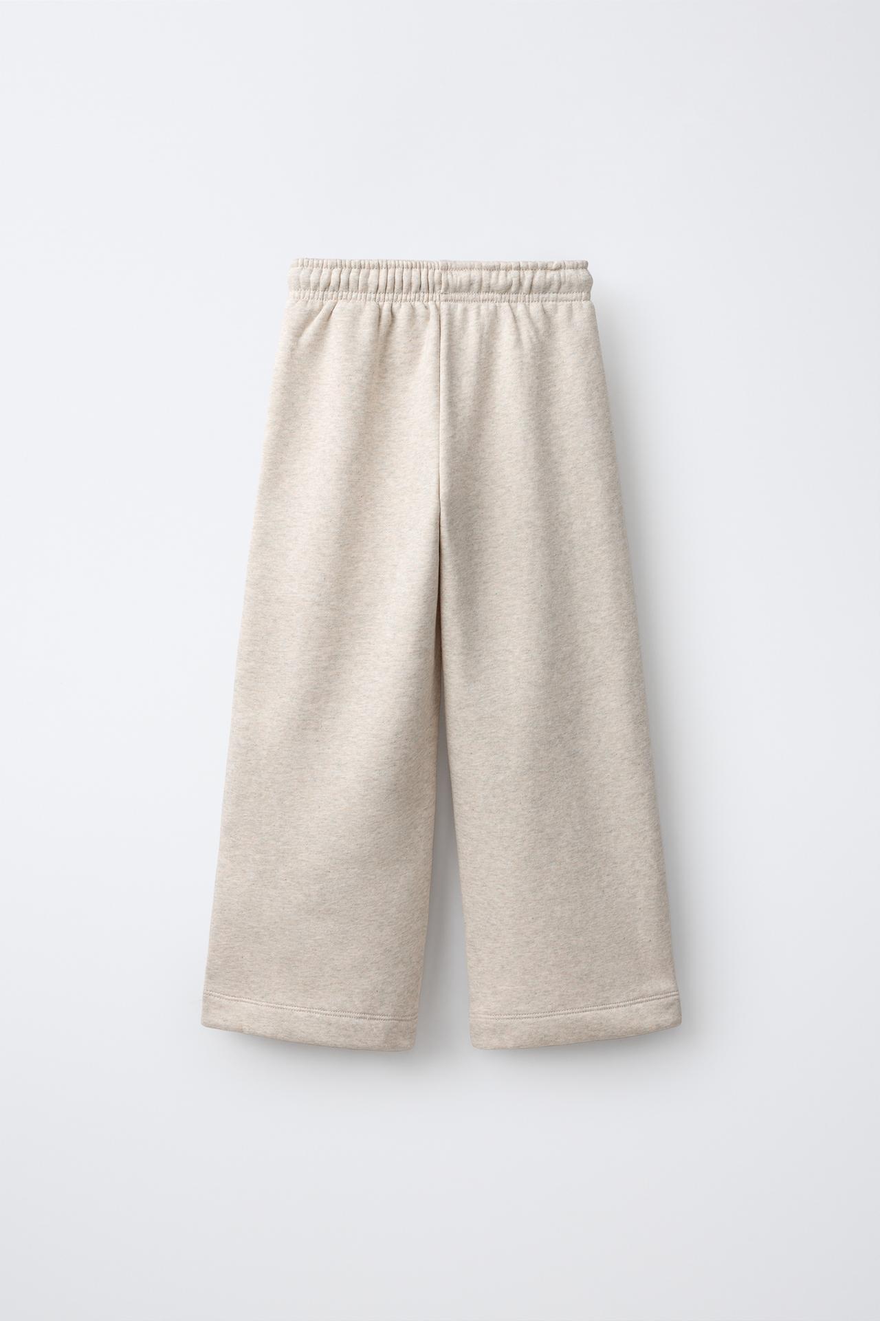 WIDE LEG JOGGING PANTS — Sand / Marl