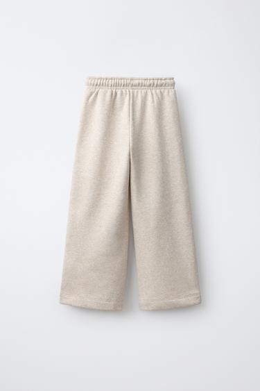WIDE LEG JOGGING PANTS — Sand / Marl 2