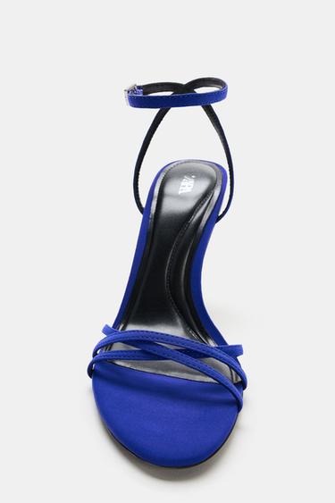 SANDALES À TALONS ET BRIDES CROISÉES - Bleu roi de Zara - Image 4