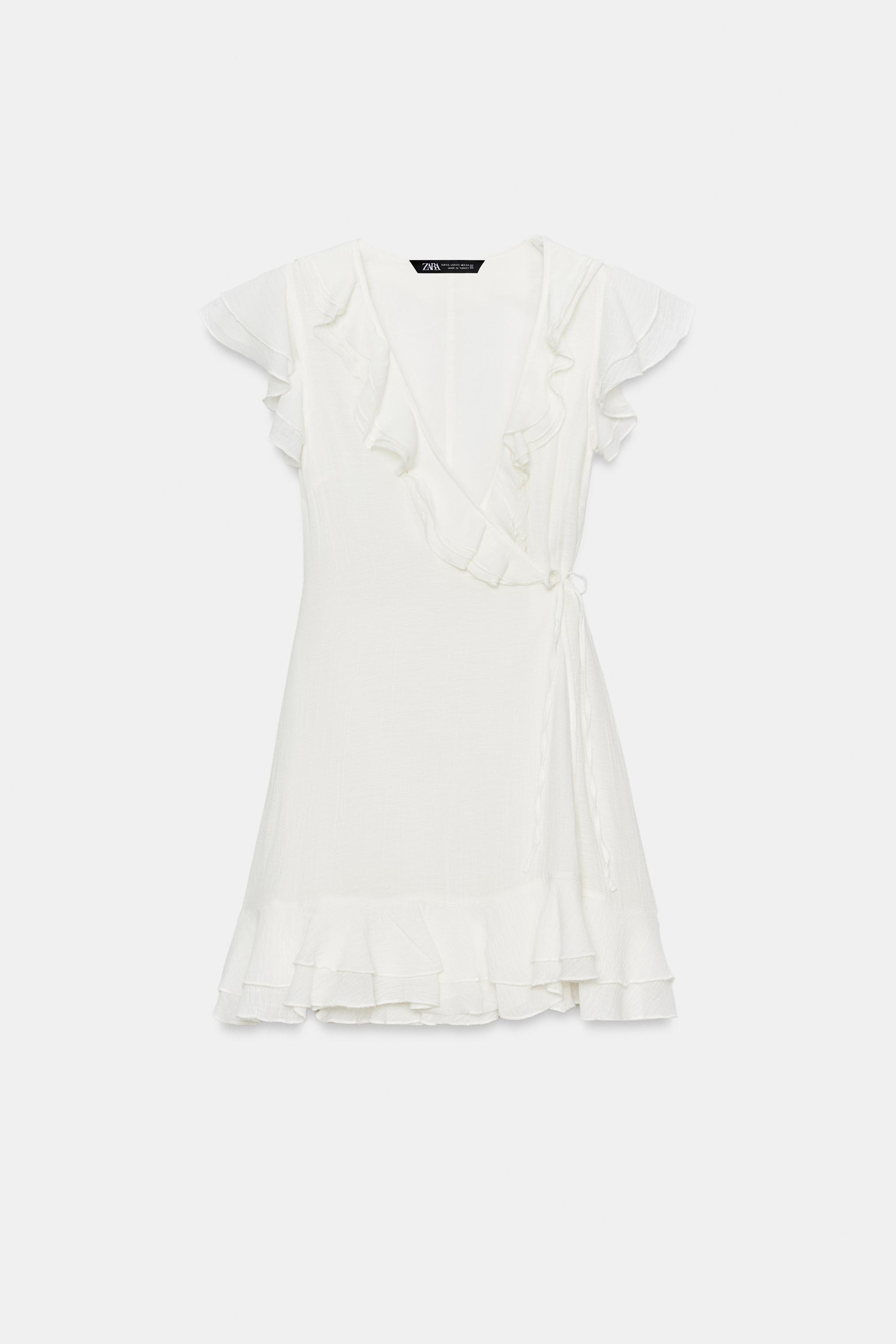 RUFFLED MINI DRESS - White | ZARA United States