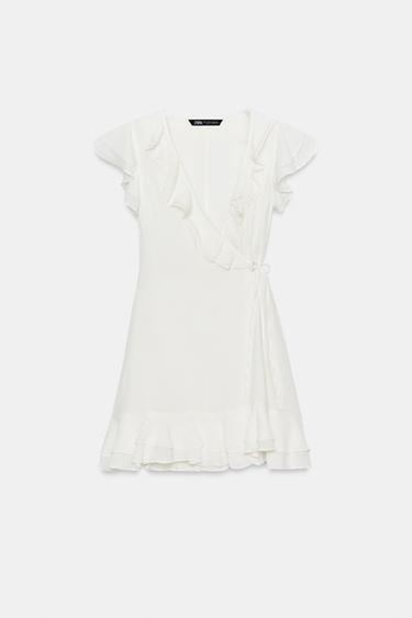 ROBE COURTE À VOLANTS - Blanc de Zara - Image 5