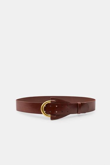 CINTURÓN ANCHO PASADOR METÁLICO - Marrón de Zara - Imagen 0