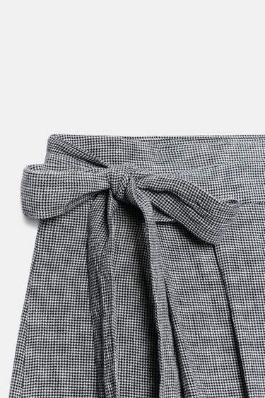 PANTALON PAREO PIED-DE-POULE ZW COLLECTION - Bleu / Blanc de Zara - Image 5