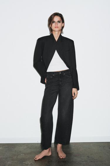 JEAN ZW COLLECTION ANKLE RELAXED TAILLE NORMALE - Noir de Zara
