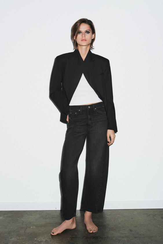 JEANS ZW COLLECTION ANKLE RELAXED TIRO MEDIO - Negro de Zara - Imagen 0