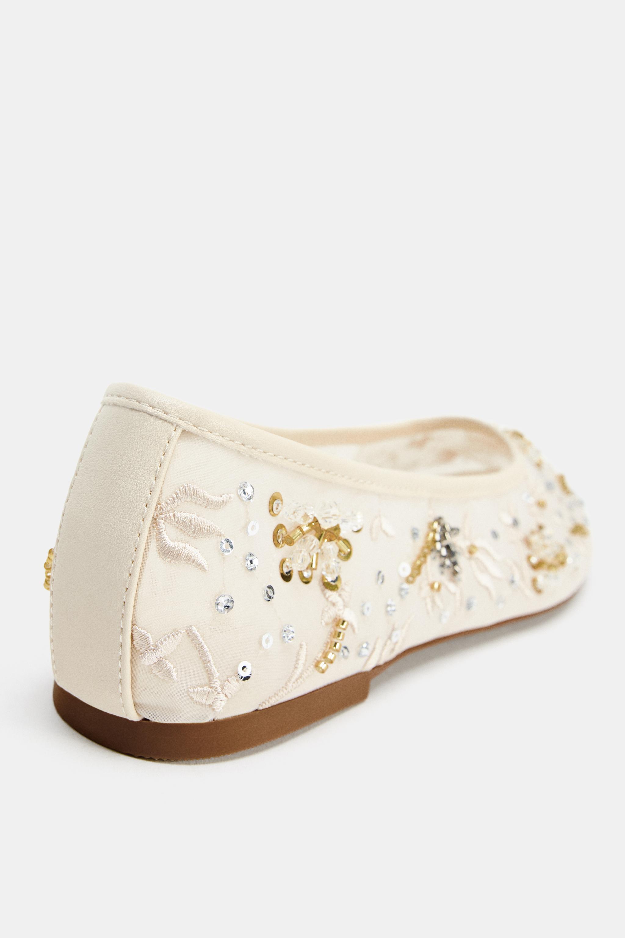 FLAT BALLET FLATS WITH RHINESTONES