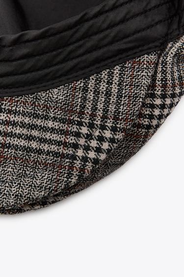 WOOL CHECK BERET - Grey by Zara