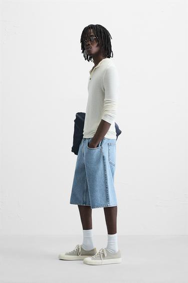 BERMUDA EN DENIM BAGGY FIT - Bleu de Zara - Image 3
