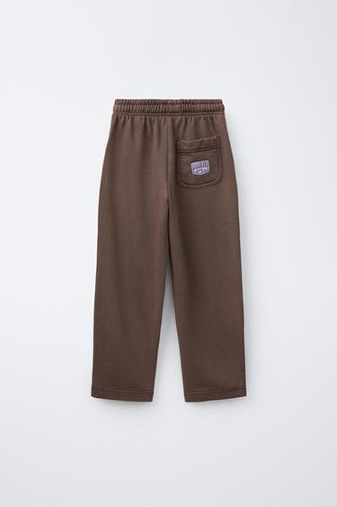 LABEL BARREL SWEATPANTS — Brown 2