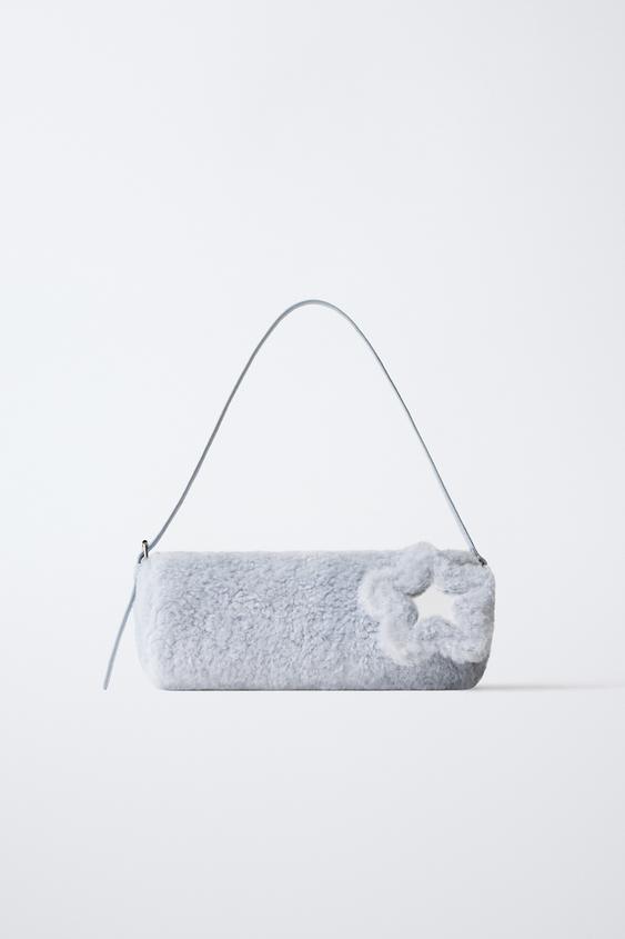 STAR SHEEPSKIN SHOULDER BAG - Blue by Zara - Image 0