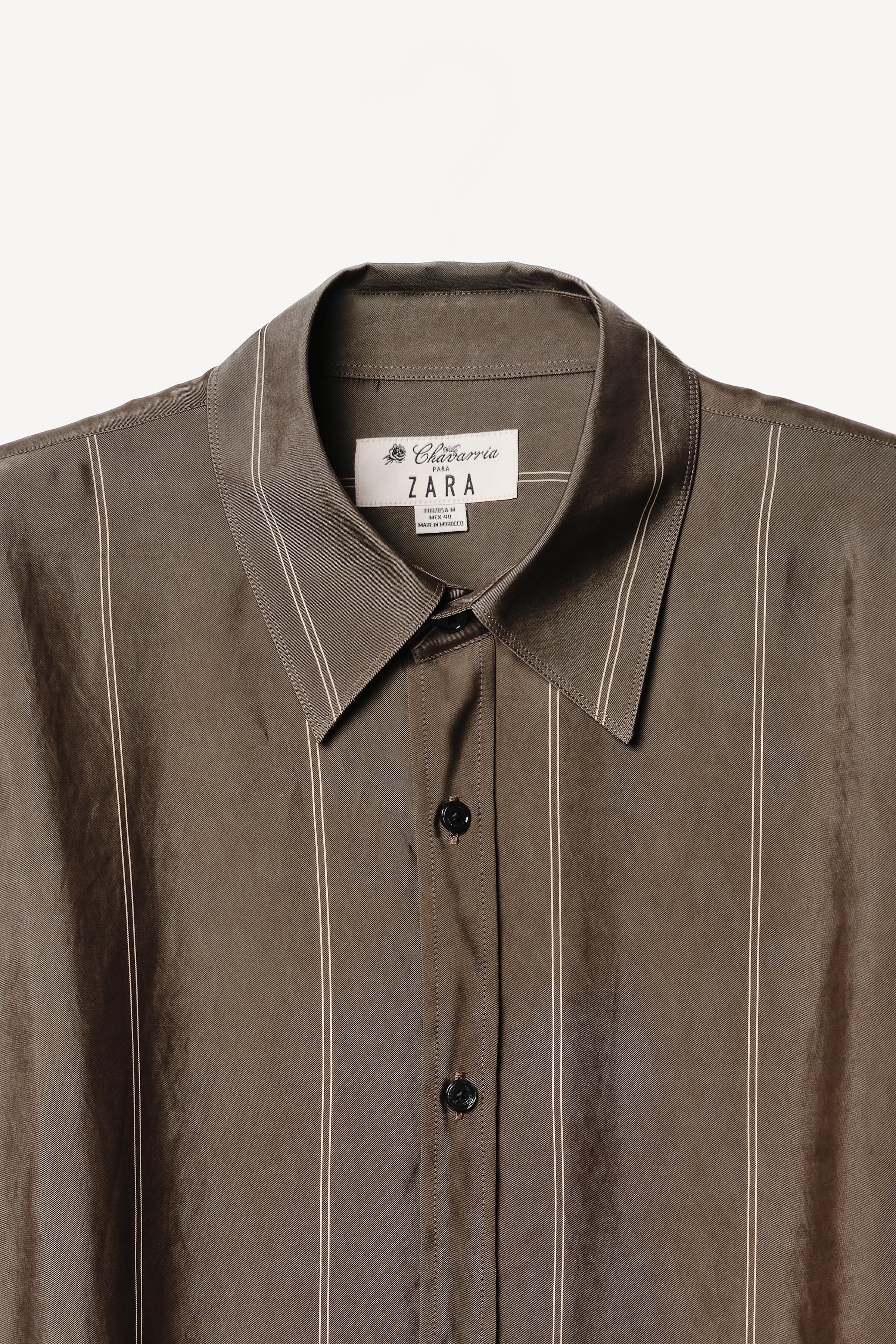 CUPRO JACQUARD SHIRT WILLY CHAVARRIA X ZARA - Gray green | ZARA