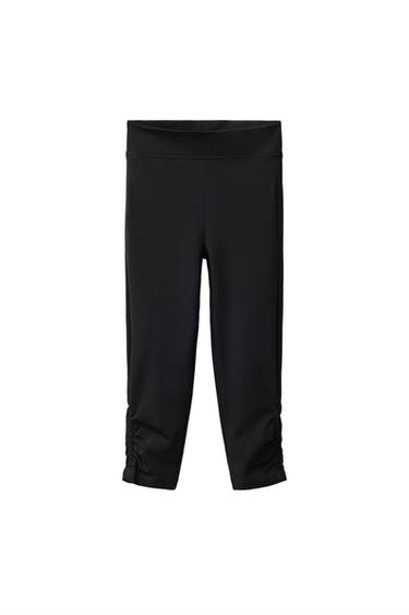 RUFFLED CAPRI LEGGINGS - Black by Zara
