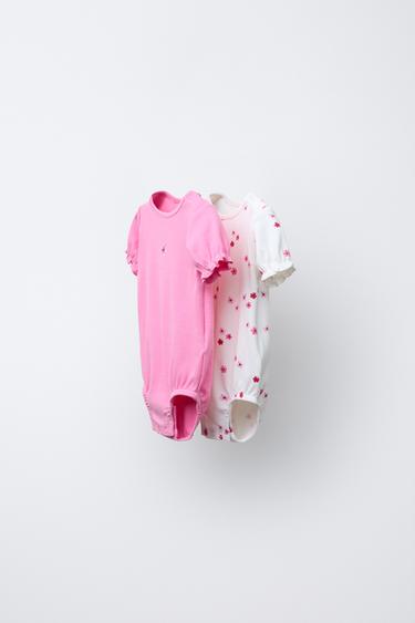 2-PACK OF FLORAL PRINT BODYSUITS - Fuchsia by Zara - Image 0