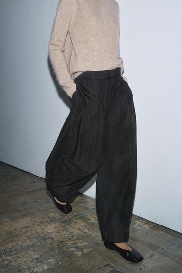 STRIPED TROUSERS ZW COLLECTION - Grey marl by Zara - Image 1