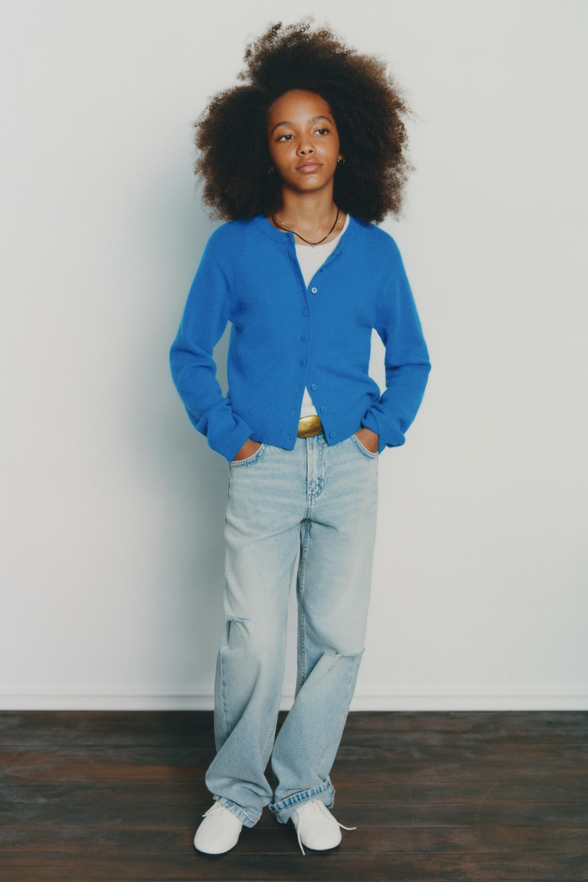100% CASHMERE JACKET — Bluish