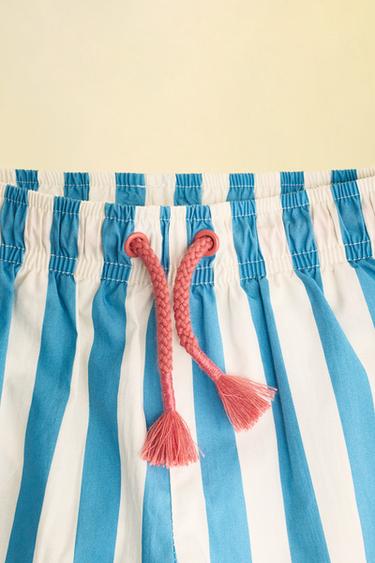 ZARA TIMELESS - SHORT DE BAIN À RAYURES - Bleu de Zara