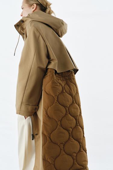 Zara COMBINATION PARKA ZW COLLECTION - Beige