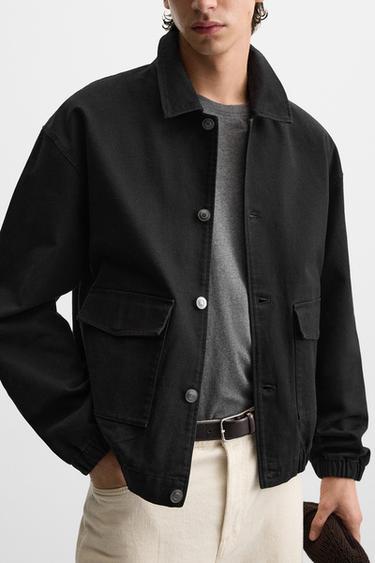 COTTON CANVAS JACKET - Black by Zara