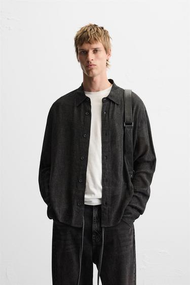 チェック柄シャツブラックZaraのチェック柄シャツ - ブラック 