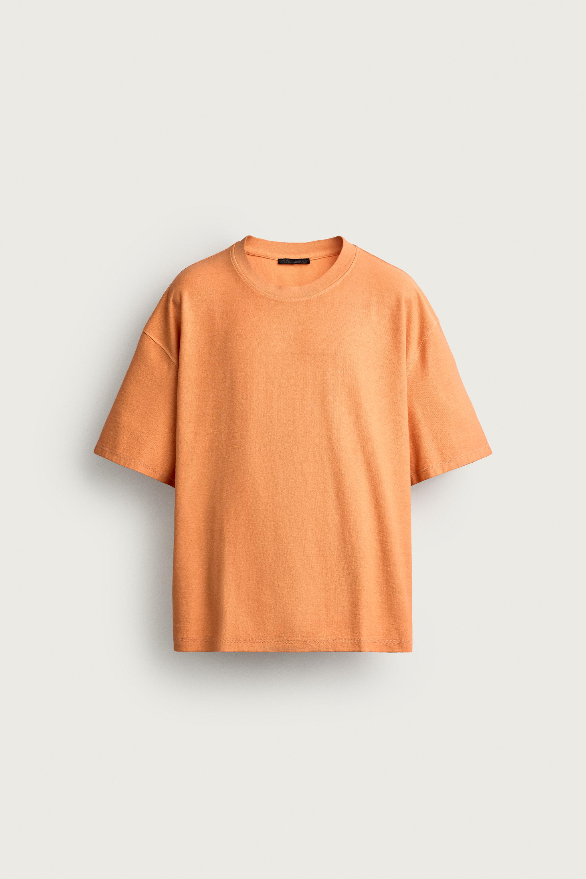 RELAXED FIT SEAM T-SHIRT — Orange