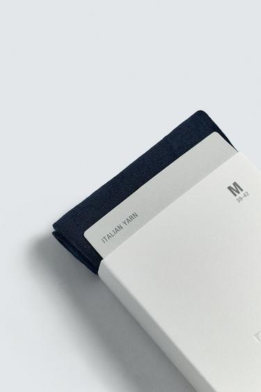 CHAUSSETTES MERCERISÉES EN COTON - Bleu marine de Zara - Image 3