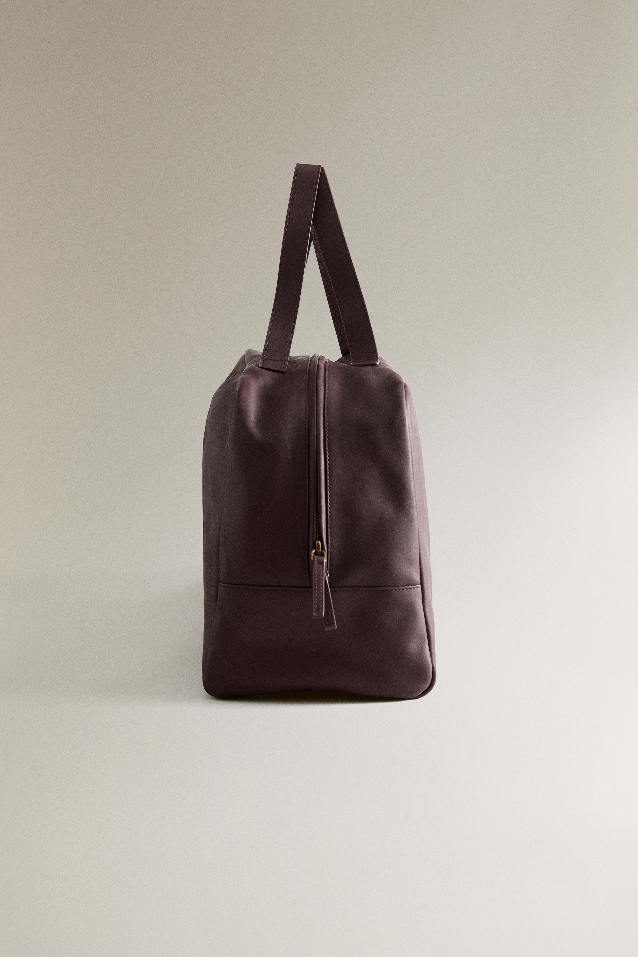 レザー トラベルバッグ - ボルドー | ZARA Japan / 日本