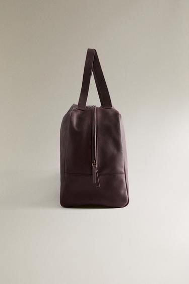 SAC DE VOYAGE EN CUIR - Bordeaux de Zara - Image 2