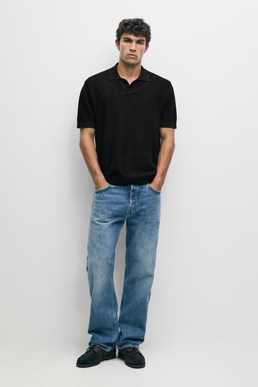 100% cotton knit polo — Navy blue 1