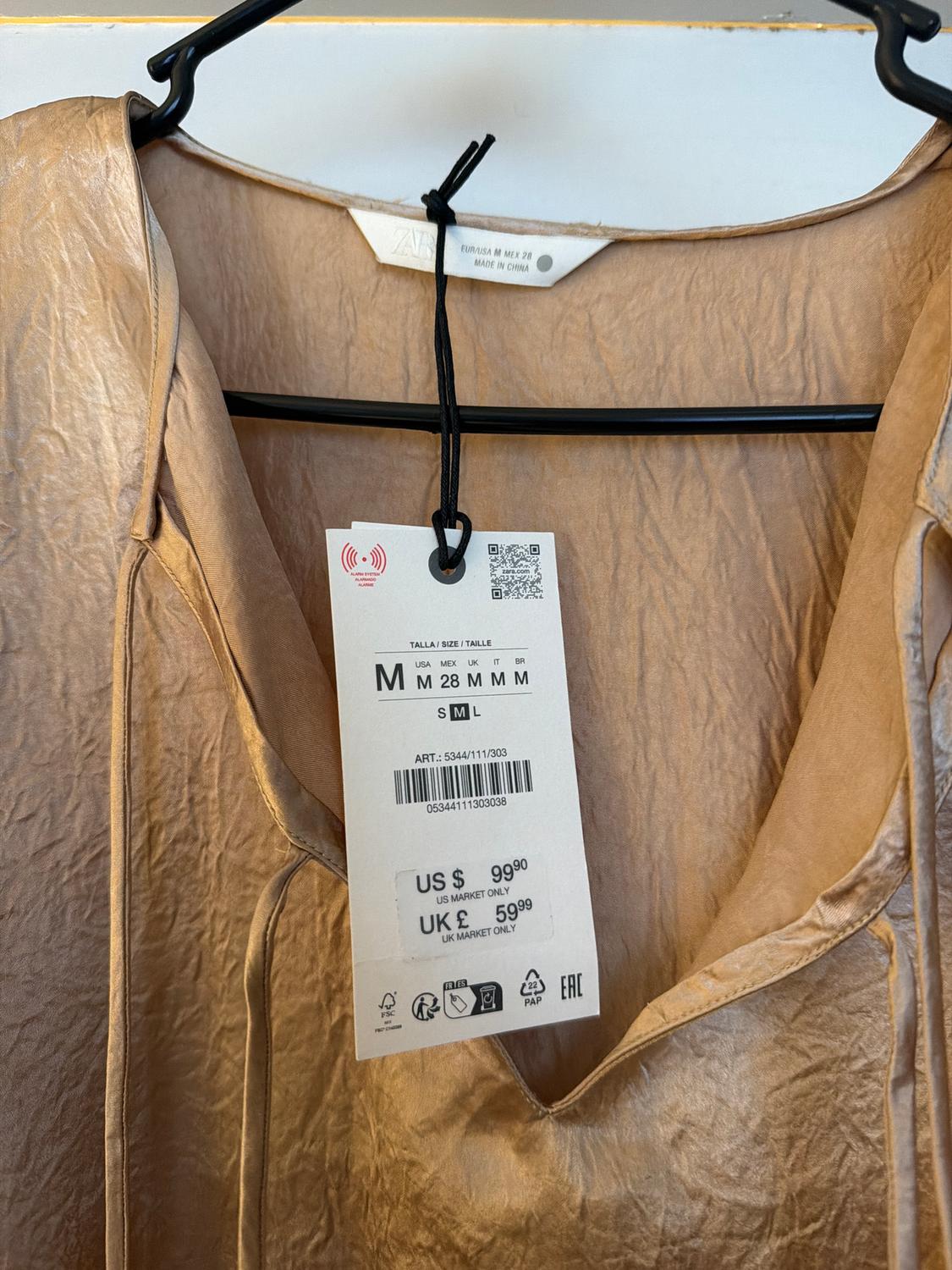 ZW COLLECTION SATIN EFFECT CAPE SHIRT - Image 2