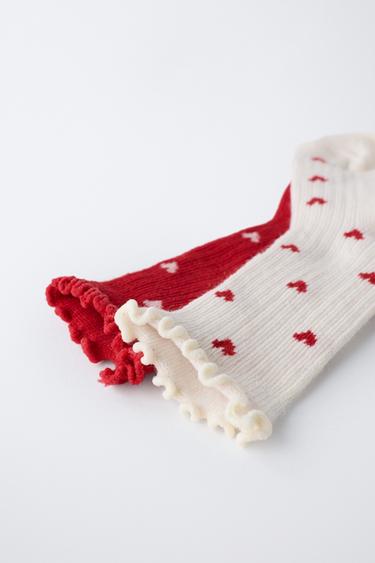 2-PACK OF HEART SOCKS - Ecru by Zara - Image 2