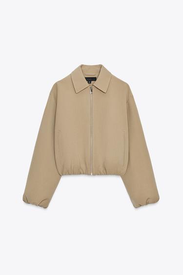VESTE BOMBER EFFET BALLON - Marron clair de Zara - Image 5