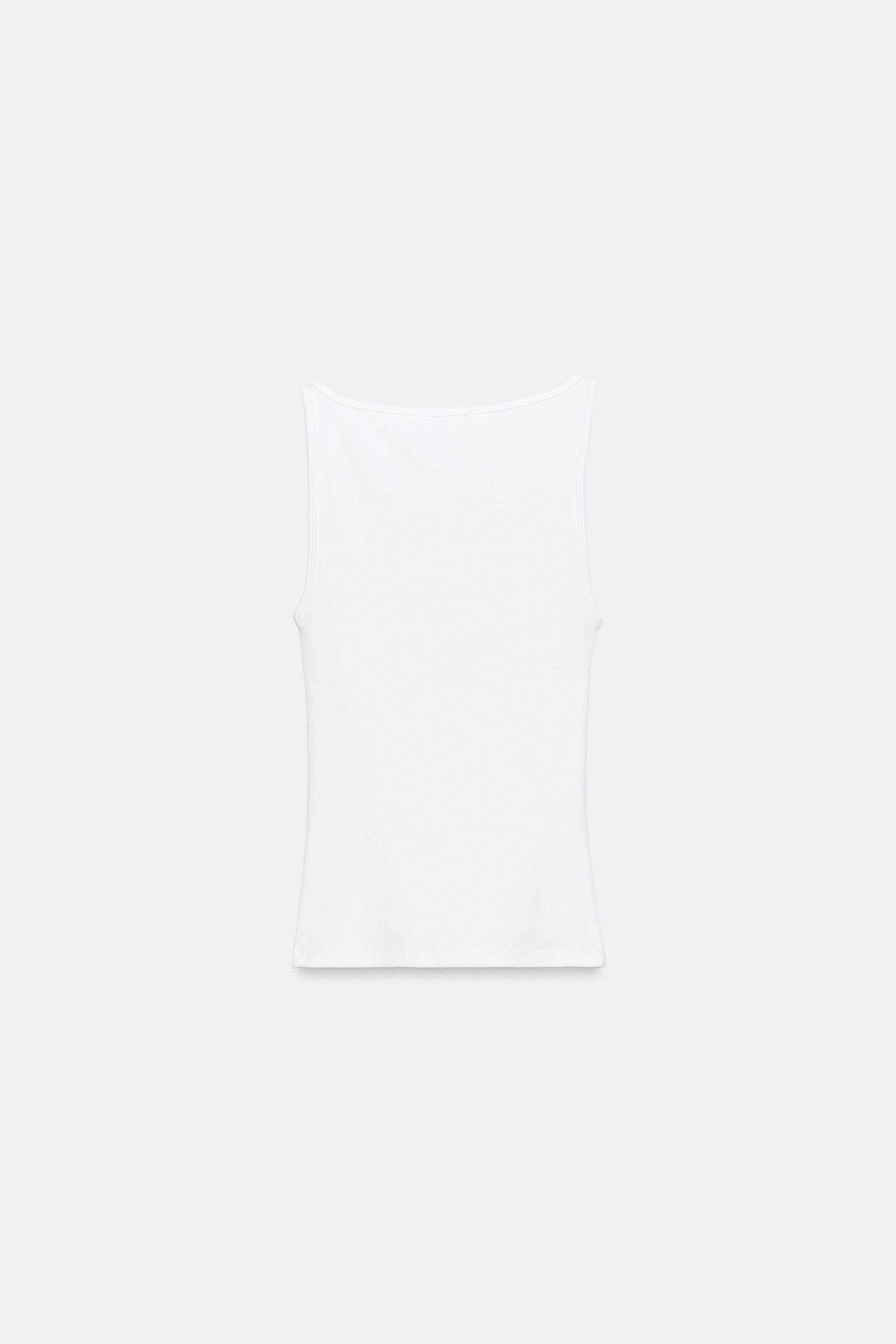 MINIMAL SLEEVELESS T-SHIRT — White