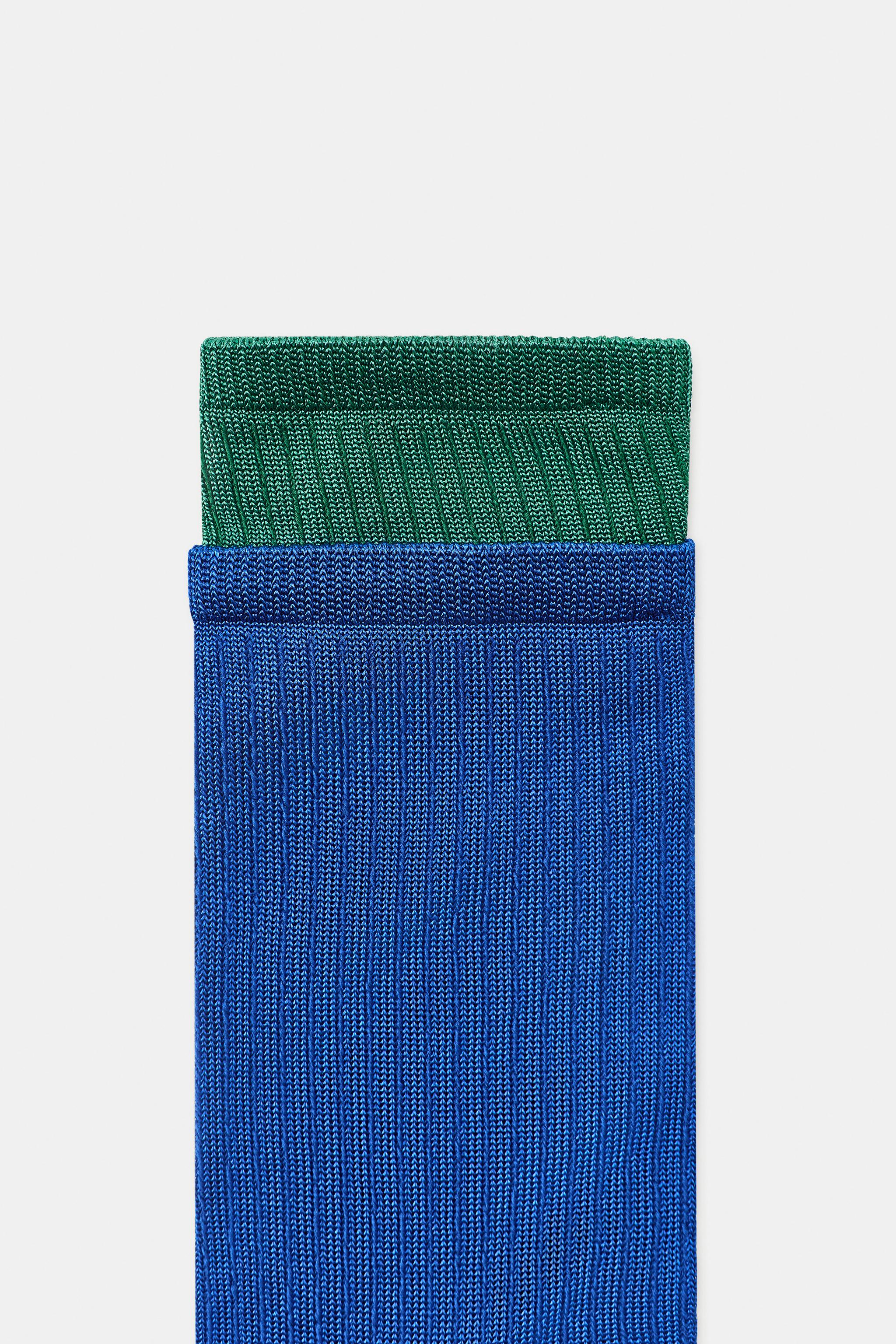 Zara Çift Katman Efektli Fitilli Çorap görsel 4