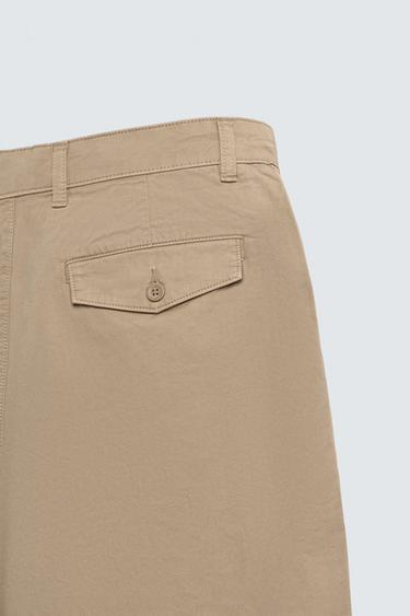 PANTALON CHINO LARGE À PLIS - Beige de Zara - Image 8