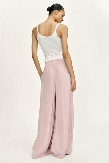 PANTALON FLUIDE LARGE - Rose de Zara - Image 3