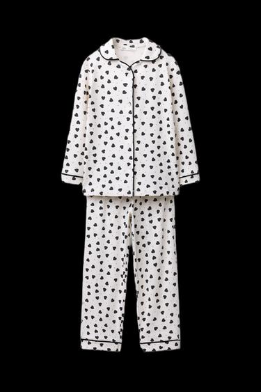 AGES 6-14 / HEART PYJAMAS - Black / Ecru by Zara - Image 0