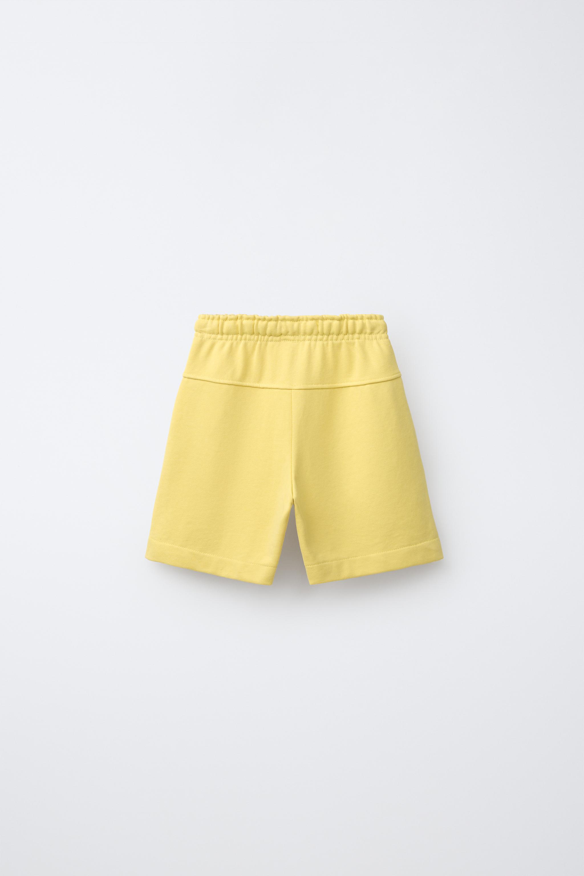 無地プラッシュ地バミューダパンツ - イエロー | ZARA Japan / 日本