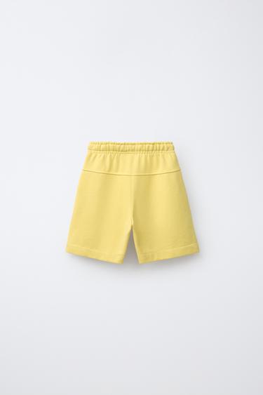 BERMUDA EN MOLLETON UNIE - Jaune de Zara - Image 1