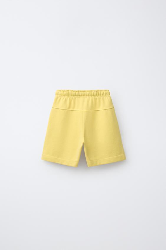 BERMUDA EN MOLLETON UNIE - Jaune de Zara - Image 1